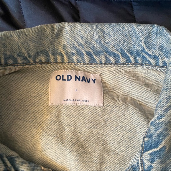 Oversized Cropped Light Wash Rigid Denim Jean Jacket NWT Size Large - Picture 4 of 5